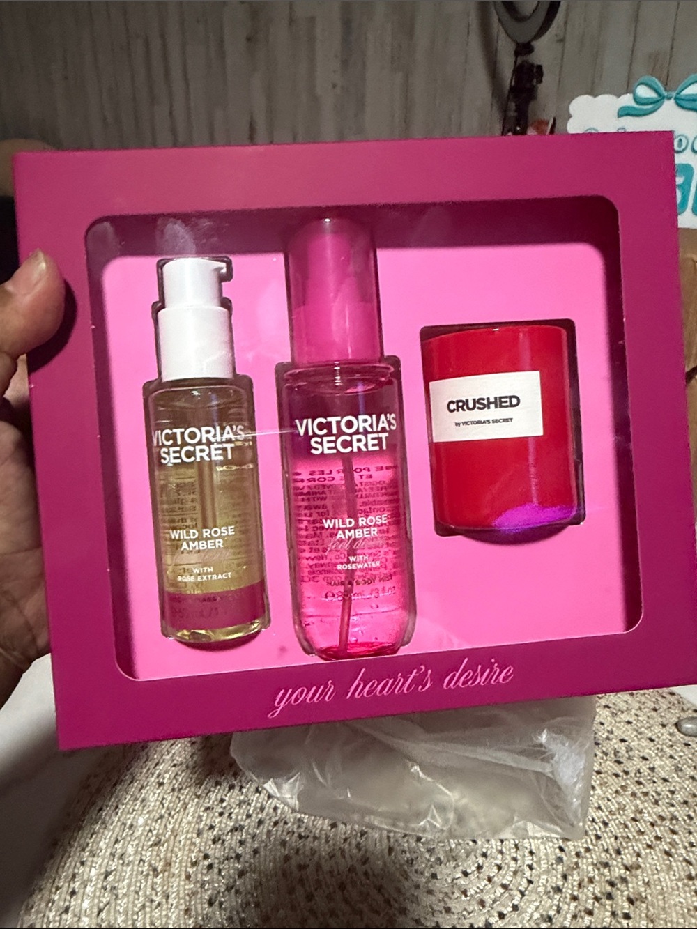 3pc Wild Rose Amber Gift Set ft. Exclusive Body Care Minis and Crushed Candl - Picture 5 of 6
